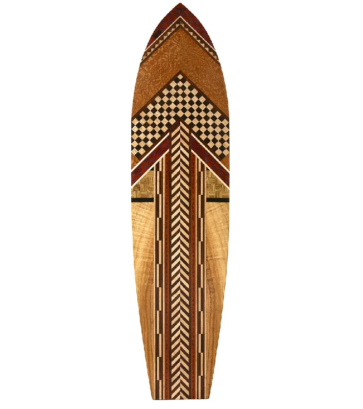 Hawaiian Marquetry Surfboard "Symbolism" by Leleo Kinimaka