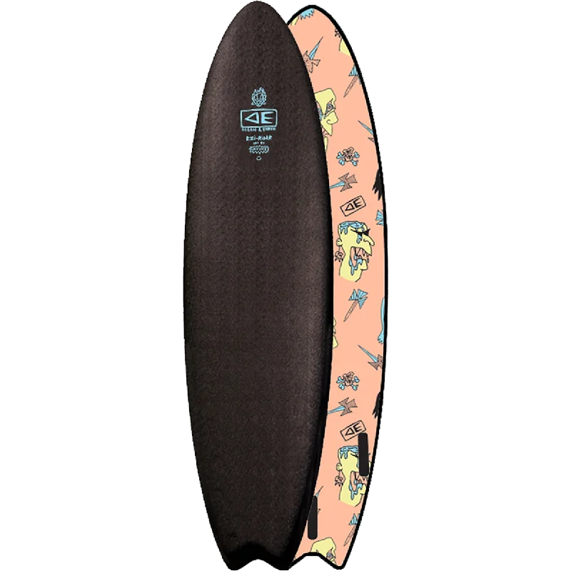 Ocean and Earth Soft Top Surfboard Ezi-Rider Brains 7'0" Black