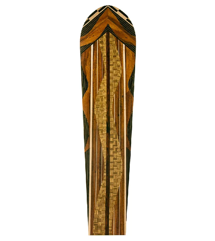 Hawaiian Marquetry Surfboard "Lauhala River"by Leleo Kinimaka