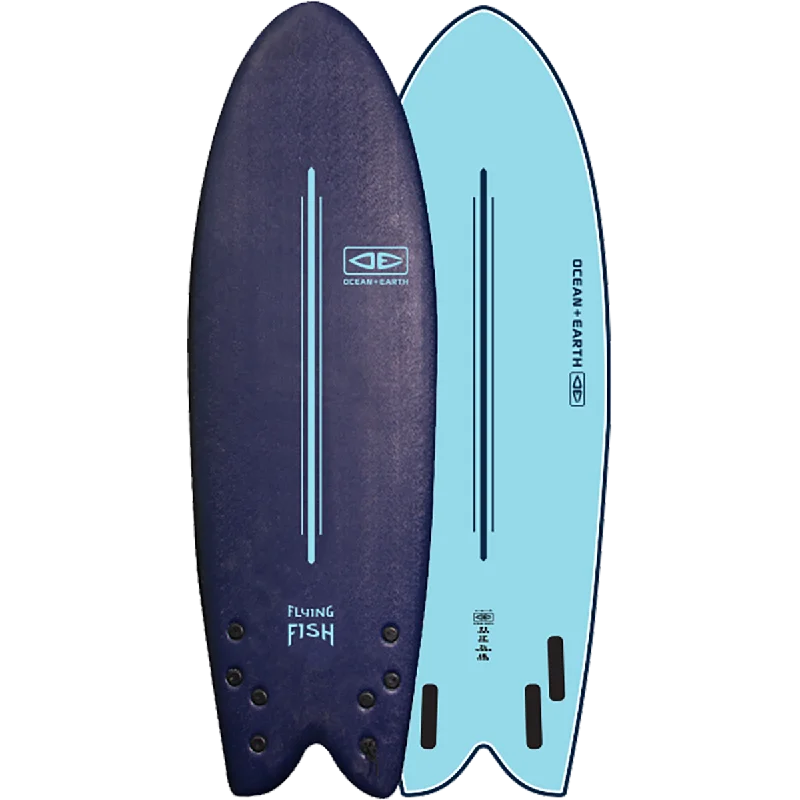 Ocean and Earth Soft Top Surfboard Ezi-Rider Fish Quad Fin Midnight 5'8"