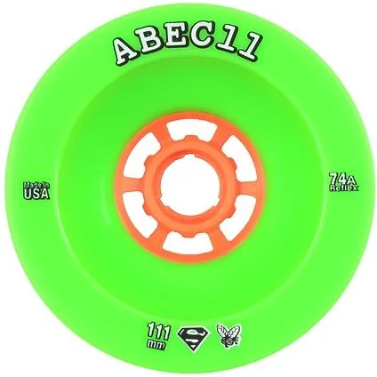 ABEC 11 Wheels SuperFly 111mm 74a Green Skateboard Wheels 4 Pack