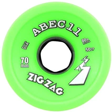 ABEC 11 Wheels ZigZag 70mm 80a Neon Green Skateboard Wheels 4 Pack