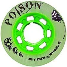 ATOM POISON 84a GREEN DERBY SKATE WHEELS 62mm x 44mm - SET Of 4