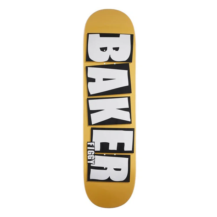 Baker Skateboard Figgy Brand Name Mustard Skateboard Deck - 8.5 (B2 Squared)