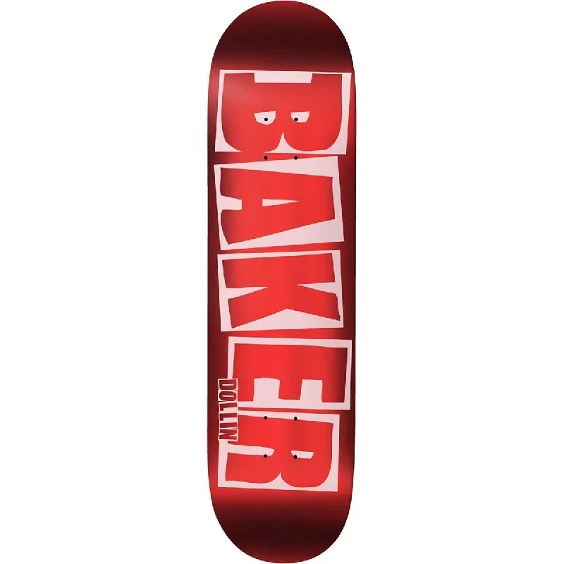 Baker Skateboards Dustin Dollin Brand Logo Red Foil Skateboard Deck - 8.25"