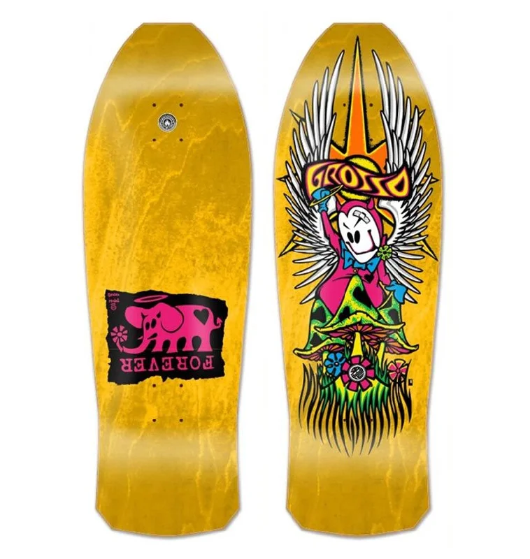 Black Label  Skateboards "Grosso Forever" 1989 Reissue Skateboard Deck - 10.25 (Yellow Stain)