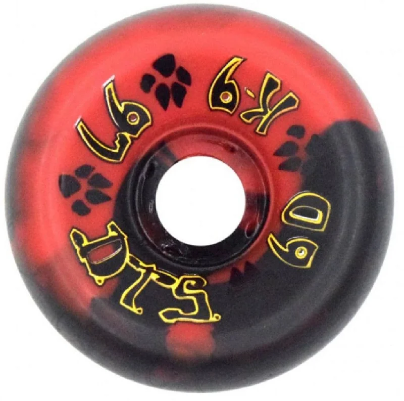 Dogtown K-9 80's Skateboard Wheels 60mm x 97a - Red/Black Swirl