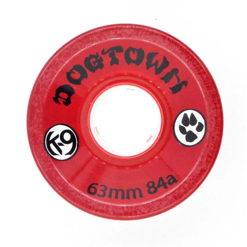 Dogtown K-9 Cruiser Skateboard Wheels 63mm x 84a - Clear Red