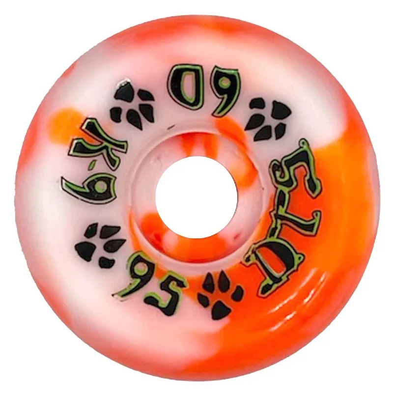 Dogtown K-9 Skateboard Wheels 60mm x 95a - Orange/White Swirl