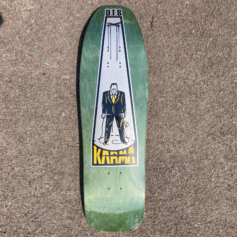 Dogtown Skateboards Karma Tsocheff Puppet Reissue Skateboard Deck Green Stain - 9.625 x 32.375