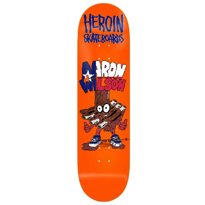 Heroin Skateboards Aaron Wilson Ribs Skateboard Deck - 8.5 (Dipped Fluor Orange)