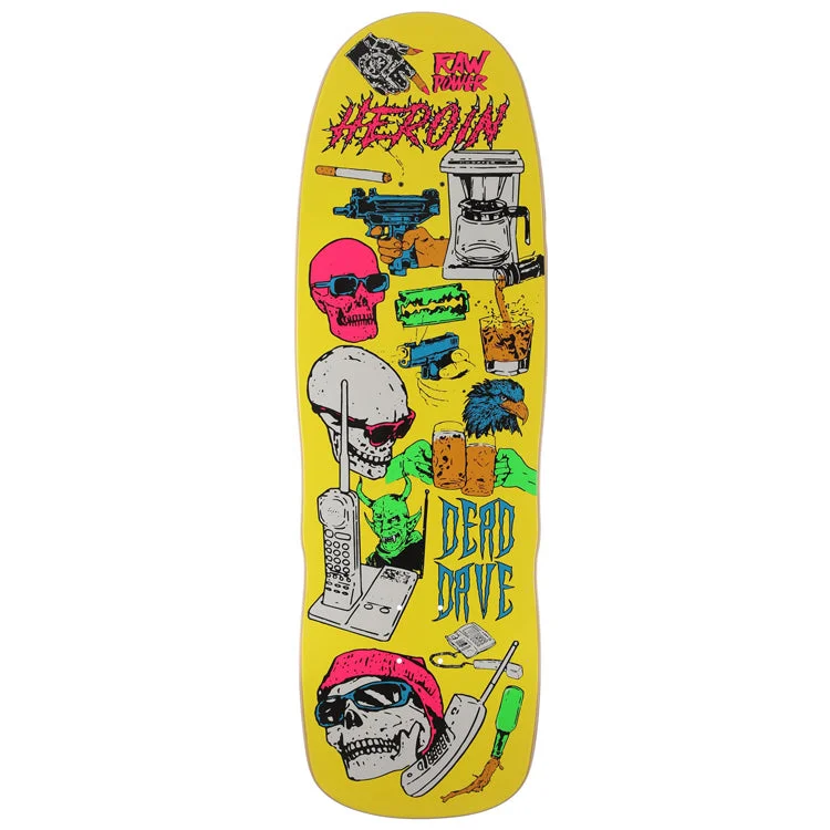 Heroin Skateboards Dead Dave Video City Skateboard Deck - 10.00"