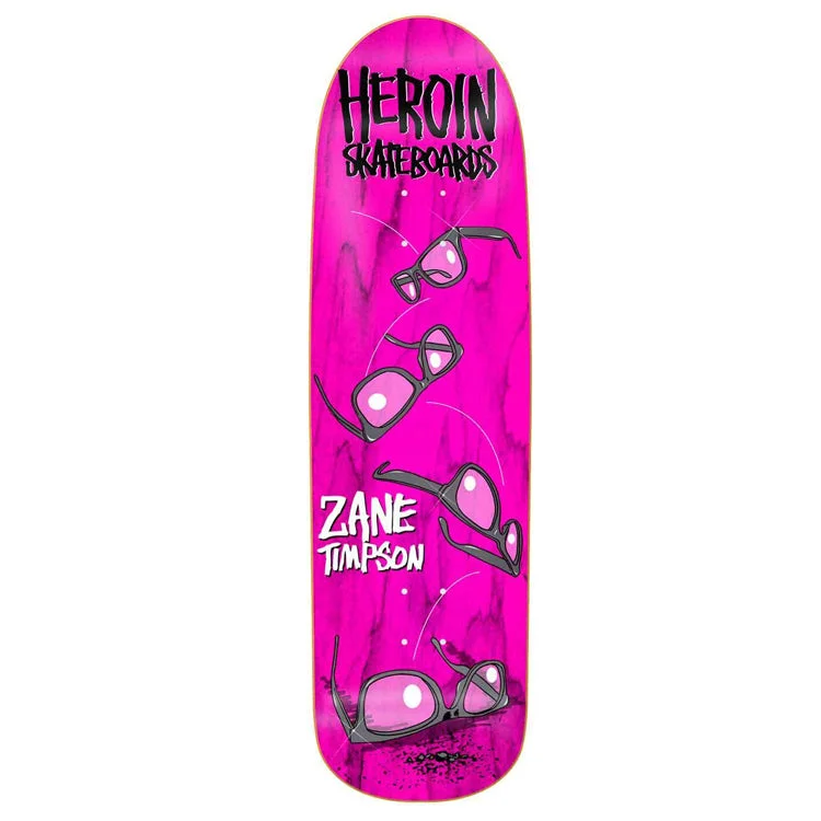 Heroin Skateboards Zane Timpson Glasses Skateboard Deck - 9.00 (Assorted Colour Stain)