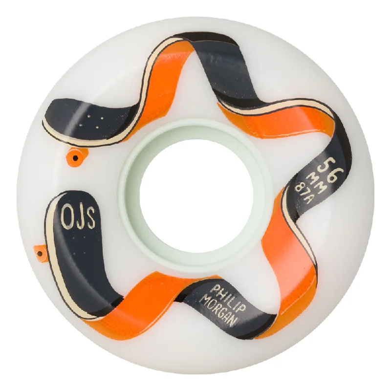 OJ "Star Keyframe" Skateboard Wheels (White--56mm | 87a)