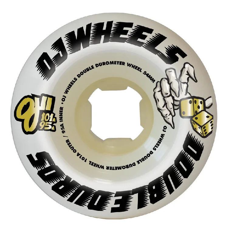 OJ "Team Double Duro" Skateboard Wheels (White--Mini Combos 54mm | 101a/95a)