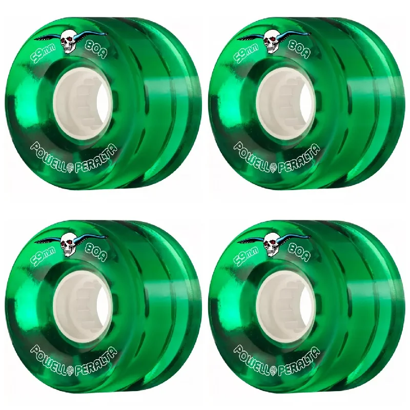 Powell Peralta H8 Clear Cruiser Wheels  - Clear Green- 59mm 80A