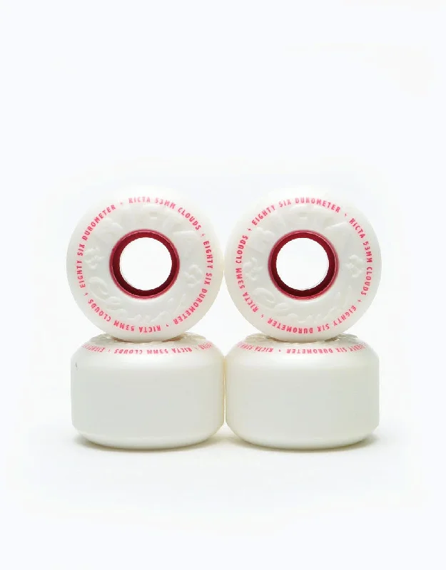 Ricta Clouds 86a Skateboard Wheels - White/Red