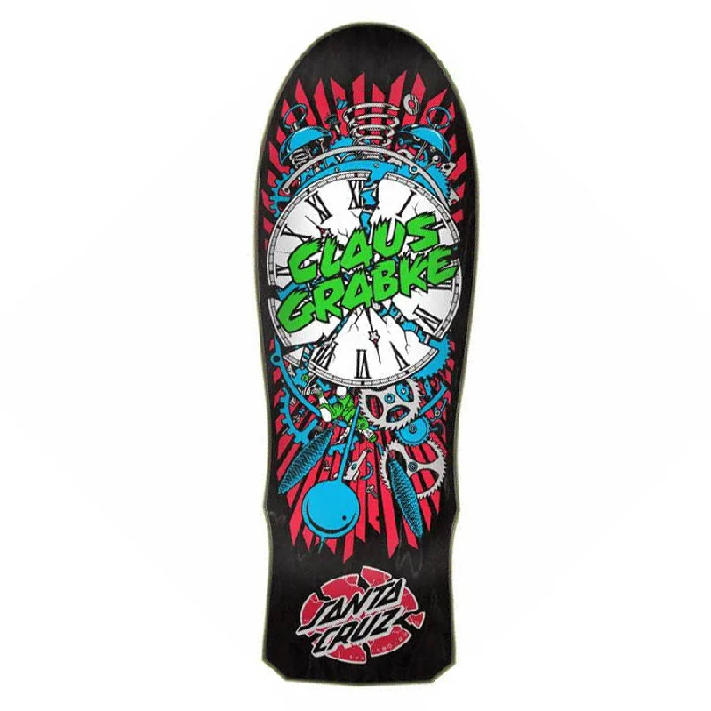 Santa Cruz Claus Grabke Exploding Clock Black Stain Reissue Skateboard Deck - 10.00 (Shaped)