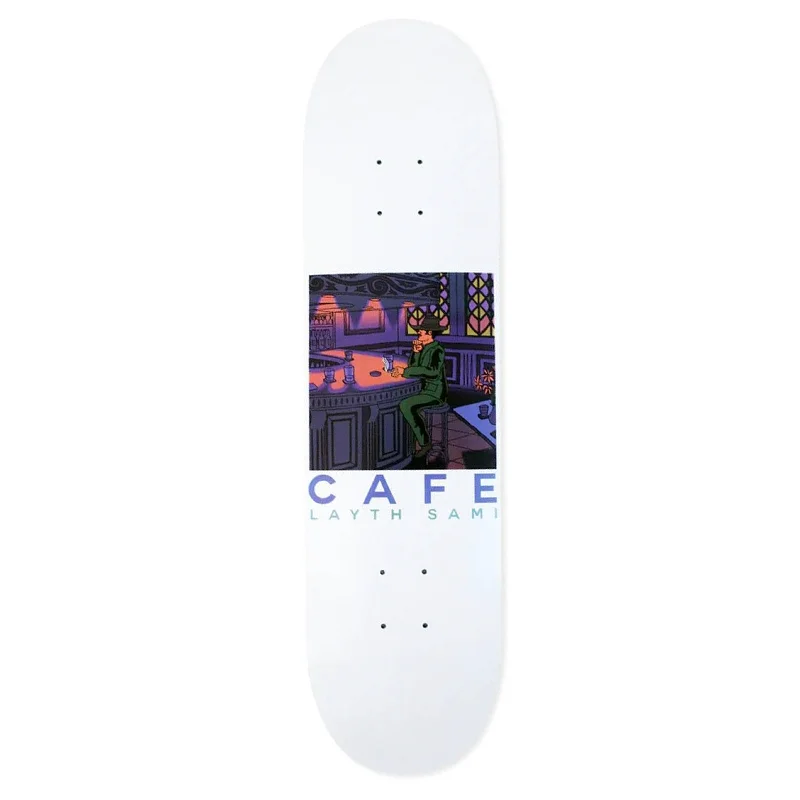 Skateboard Cafe - Layth Sami Barfly White Skateboard Deck - 8.38