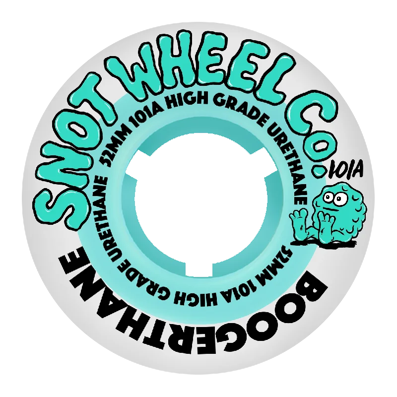 Snot Wheel Co 52mm 101A Team Skateboard Wheels - White/Teal Core