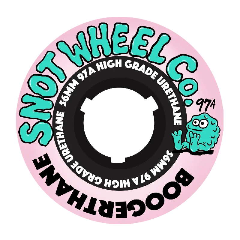 Snot Wheel Co 56mm 97A Team Skateboard Wheels - Pale Pink/Black Core