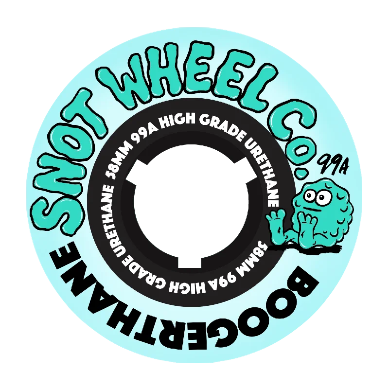 Snot Wheel Co 58mm 99A Team Skateboard Wheels - Pale Teal/Black Core