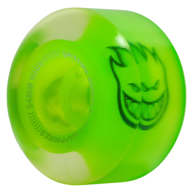 Spitfire - 90D Sapphires Conical Full Clear/Neon Green Wheels (54mm)