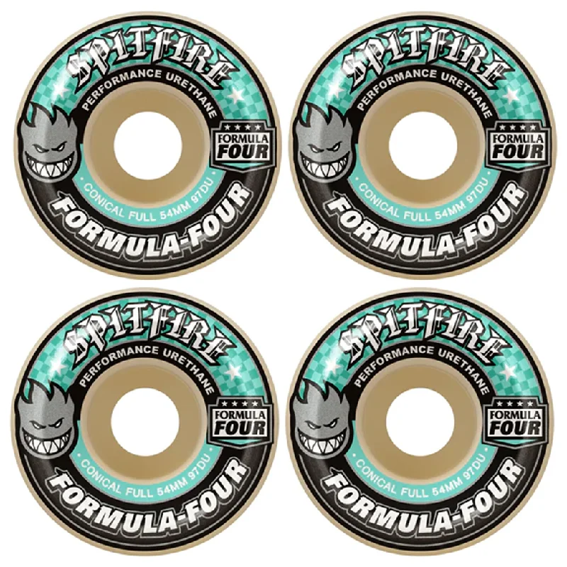 SPITFIRE F4 CONICAL FULL 97D WHEELS TEAL- 54MM