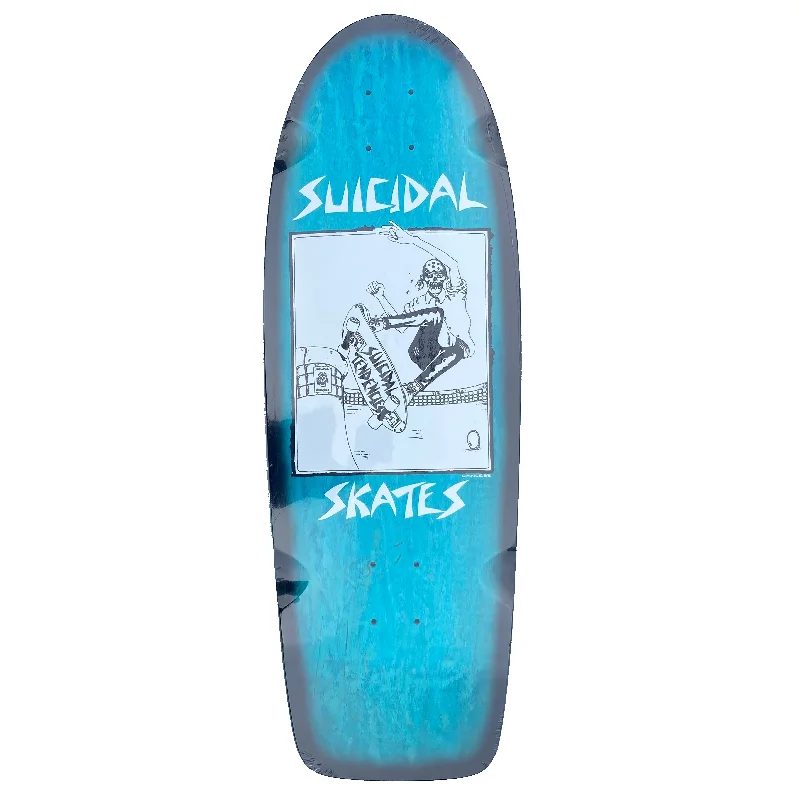 Suicidal Skates Pool Skater 70's Classic Skateboard Deck Teal/Black Fade - 10.0 x 30.0