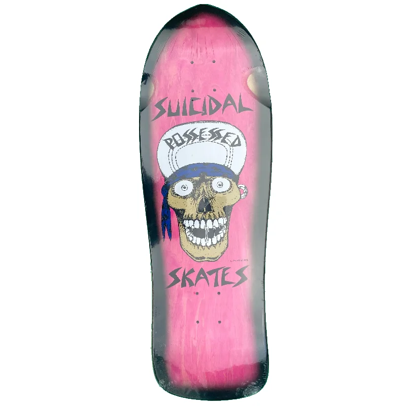 Suicidal Skates Punk Skull Reissue Skateboard Deck Pink/Black Fade - 10.125 x 30.825