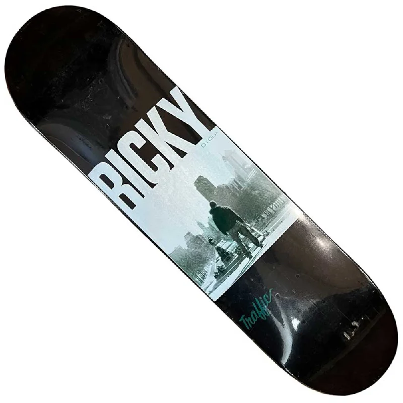 Traffic Deck Ricky Oyola Drop #1  7.75x30.9 Black Dipped Skateshop Day Office Clean Out