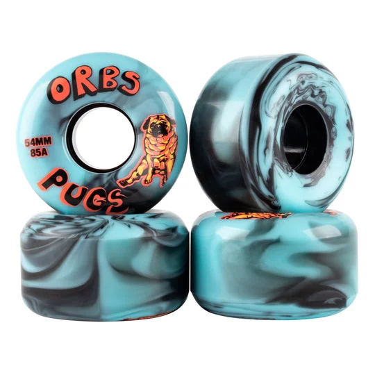 Welcome Skateboards Orbs Pugs - 85A Soft Blue/Blue Split Skateboard Wheels - 54mm